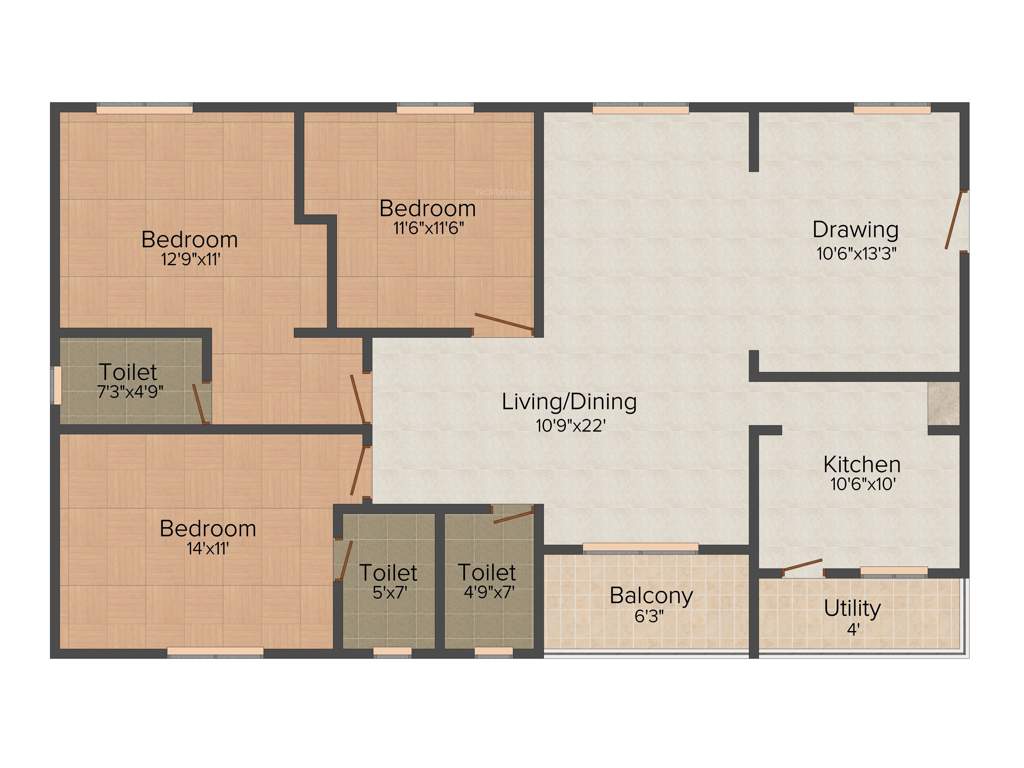 Happy Vasanthaa Happy Homes Nest (3BHK+3T (1,750 sq ft) 1750 sq ft)