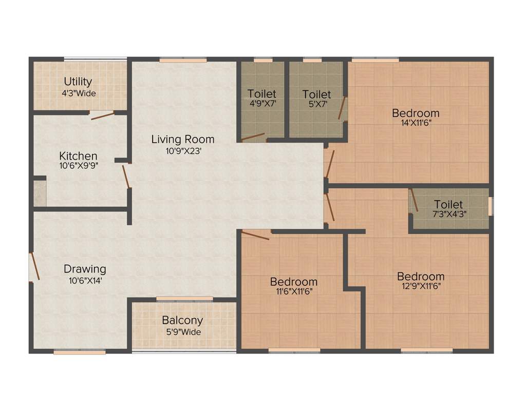 Happy Vasanthaa Happy Homes Nest (3BHK+3T (1,780 sq ft) 1780 sq ft)