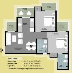 Arihant Buildcon Abode (2BHK+2T (920 sq ft) 920 sq ft) Arihant Buildcon Abode (2BHK+2T (920 sq ft) 920 sq ft)