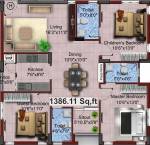 OM Shakthy Santha Towers Phase III (3BHK+3T (1,386 sq ft) + Pooja Room 1386 sq ft)