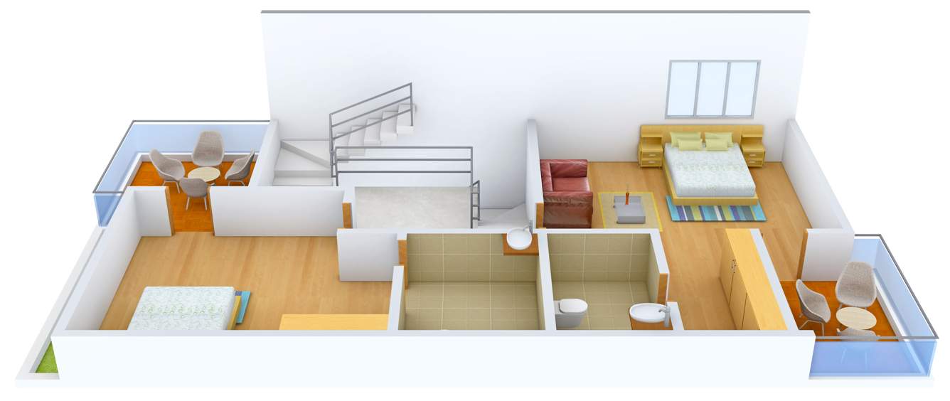 The Address The Lake View Address (3BHK+3T (2,050 sq ft) Study Room 2050 sq ft)