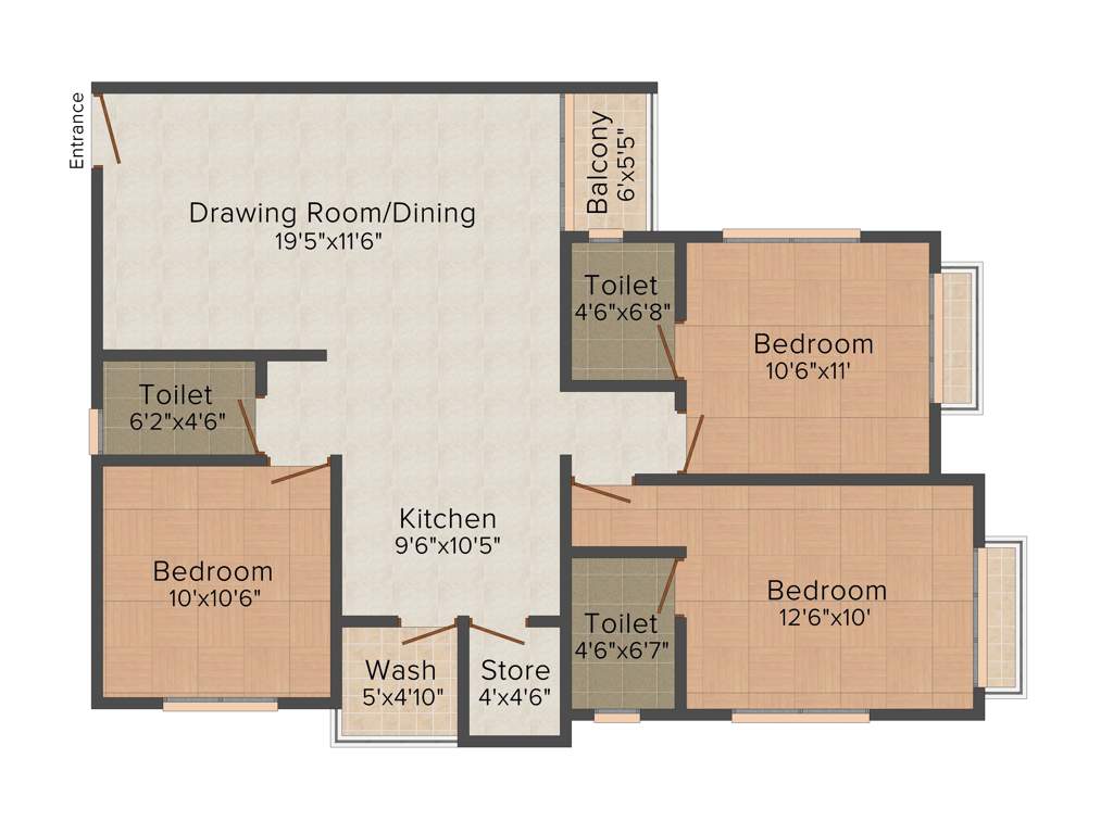 Lilleria Aashiana (3BHK+3T (1,500 sq ft) 1500 sq ft)