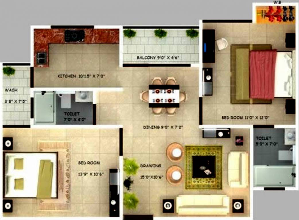 Cosmo Gwalior Cosmo Valley Apartment (2BHK+2T (1,035 sq ft) 1035 sq ft)