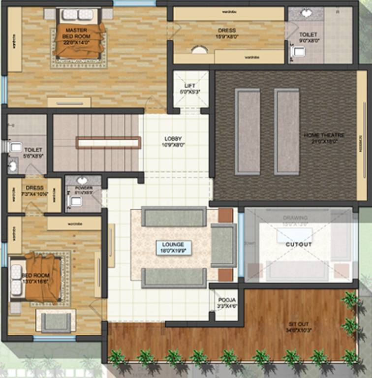  villas Floor Plan Lower Ground Floor Plan