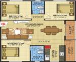 Daksha White Petals (3BHK+2T (1,252 sq ft) 1252 sq ft)