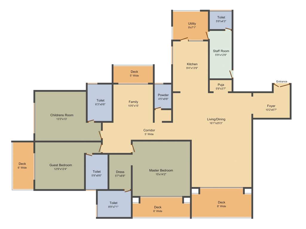 B And B Infrastructure The Spire (3BHK+4T (3,150 sq ft) + Servant Room 3150 sq ft)