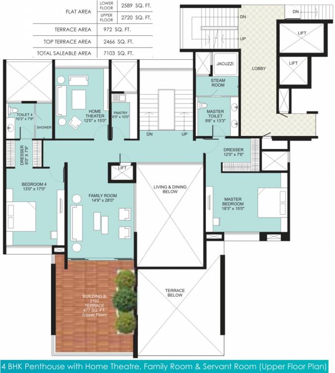 aquanas Floor Plan Upper Level Penthouse Plan