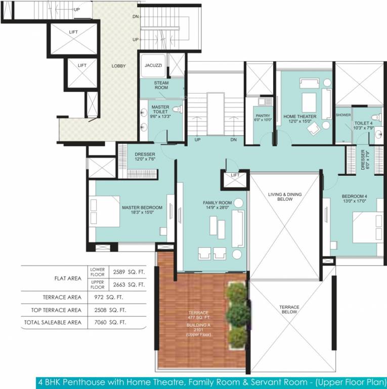 aquanas Floor Plan Upper Level Penthouse Plan
