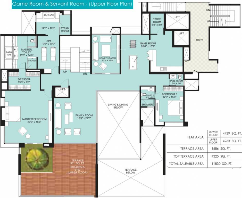aquanas Floor Plan Upper Level Penthouse Plan