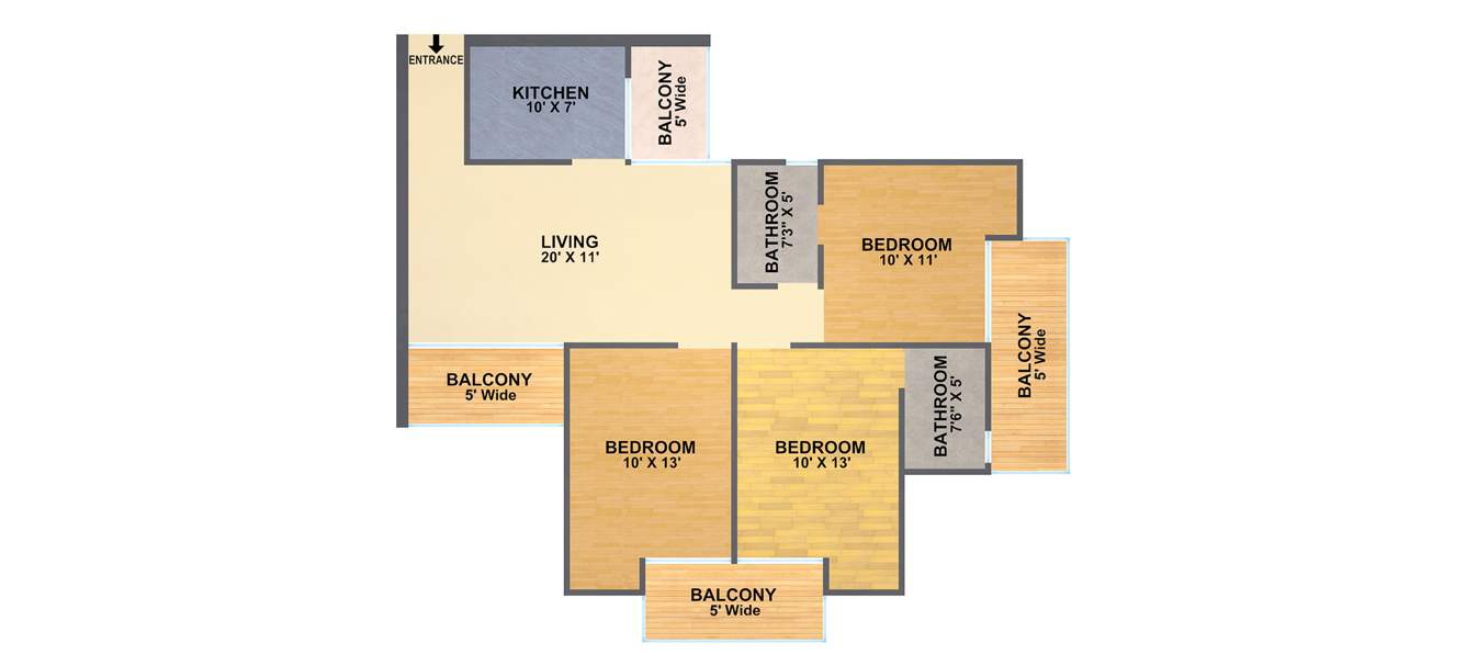 Antriksh Abril Green (3BHK+2T (1,410 sq ft) 1410 sq ft)