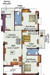 Rajus Galaxy (3BHK+2T (1,203 sq ft) 1203 sq ft)