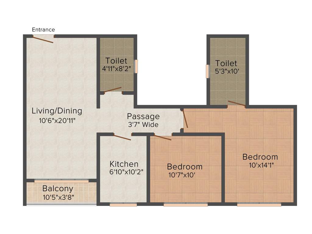 Ideal Grand (2BHK+2T (1,170 sq ft) 1170 sq ft)