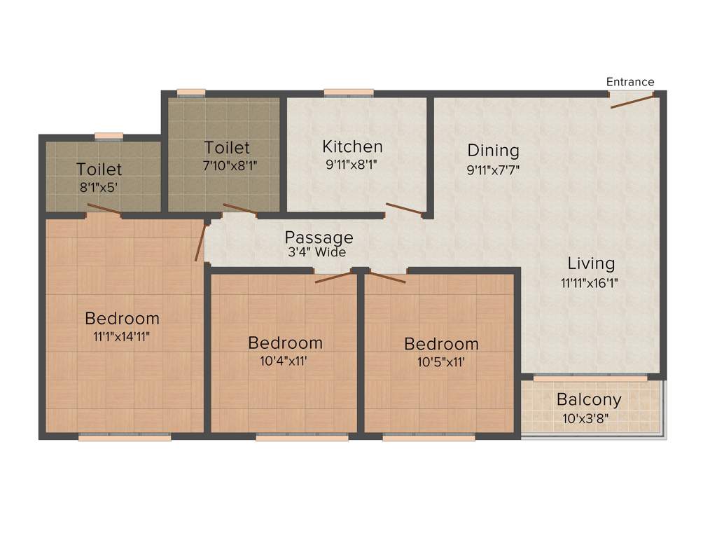 Ideal Grand (3BHK+2T (1,450 sq ft) 1450 sq ft)