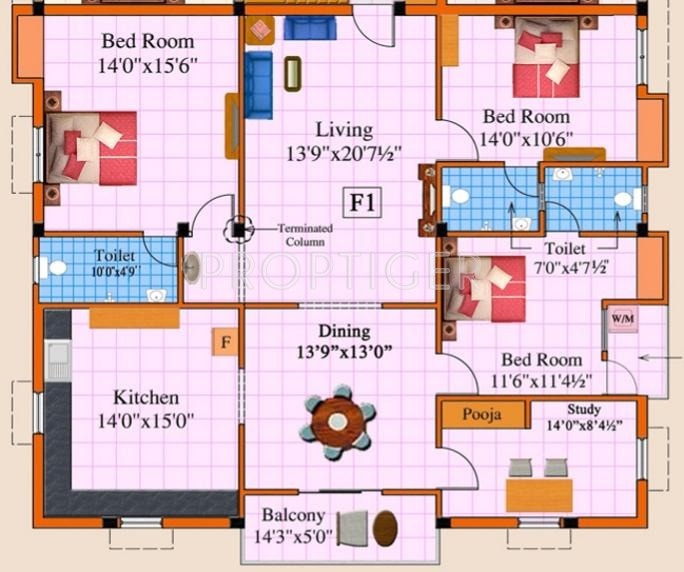Rajus Muniram (3BHK+3T (2,042 sq ft)   Study Room 2042 sq ft)