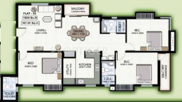 Navin Srivatsam (3BHK+3T (1,804 sq ft) 1804 sq ft)