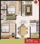 Pujitha Sri Sai Srinivas Enclave (2BHK+2T (858 sq ft) 858 sq ft)