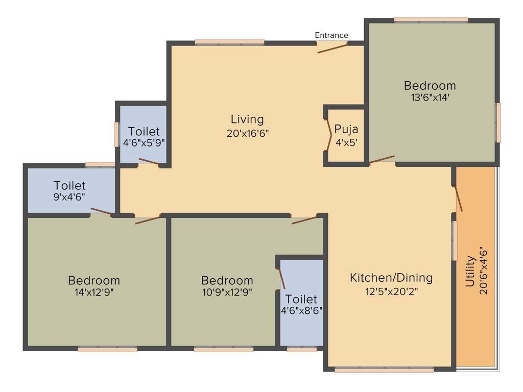 Sumo Sai Sanket (3BHK+3T (1,850 sq ft) + Pooja Room 1850 sq ft)