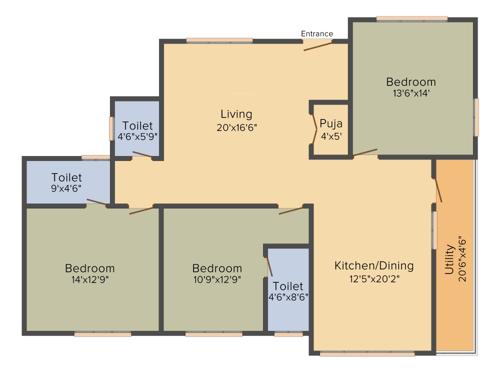 Sumo Sai Sanket (3BHK+3T (1,850 sq ft) + Pooja Room 1850 sq ft) Sumo Sai Sanket (3BHK+3T (1,850 sq ft) + Pooja Room 1850 sq ft)