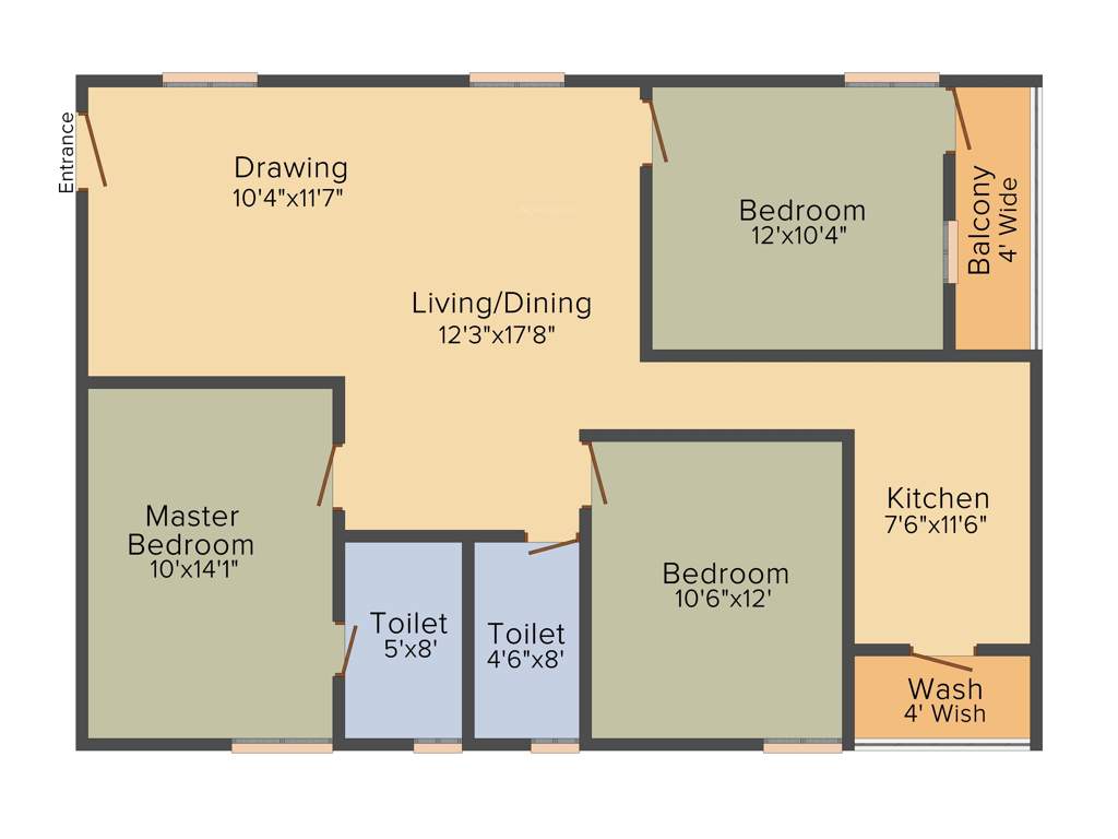 Himagiri Pottapus Hima Sai Srinidhim (3BHK+2T (1,342 sq ft) 1342 sq ft)