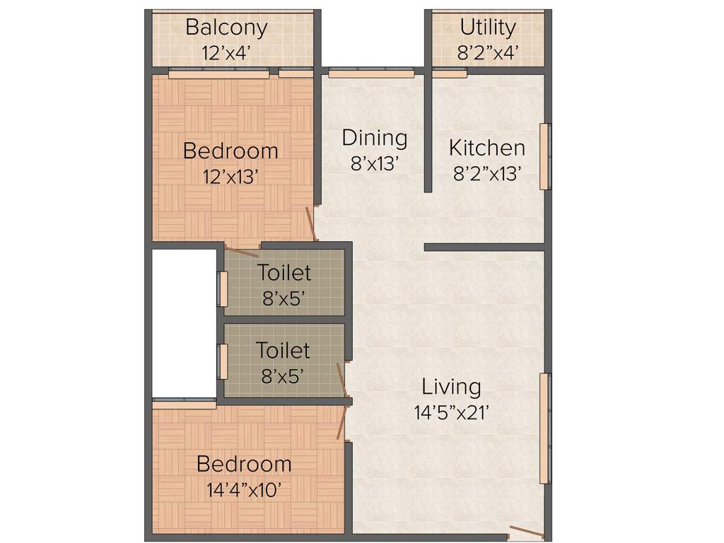 Malnad Siri (2BHK+2T (1,398 sq ft) 1398 sq ft)