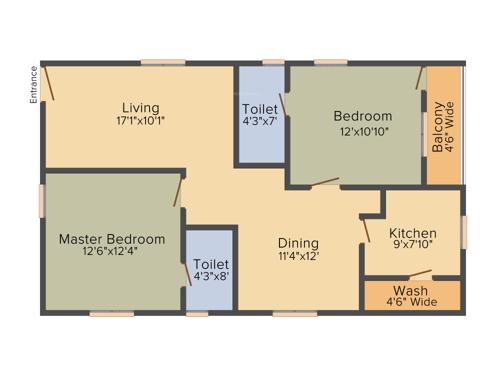 Sai Shraddha Sai Park View (2BHK+2T (1,200 sq ft) + Pooja Room 1200 sq ft)