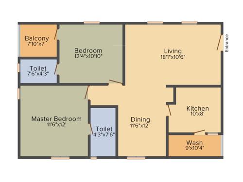 Sai Shraddha Sai Park View (2BHK+2T (1,205 sq ft) + Pooja Room 1205 sq ft)