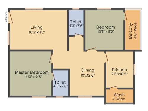 Gothic Parnakuteer (2BHK+2T (1,165 sq ft) 1165 sq ft) Gothic Parnakuteer (2BHK+2T (1,165 sq ft) 1165 sq ft)