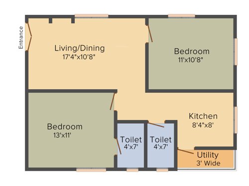 Agragami Madhubhan (2BHK+2T (1,000 sq ft) 1000 sq ft)