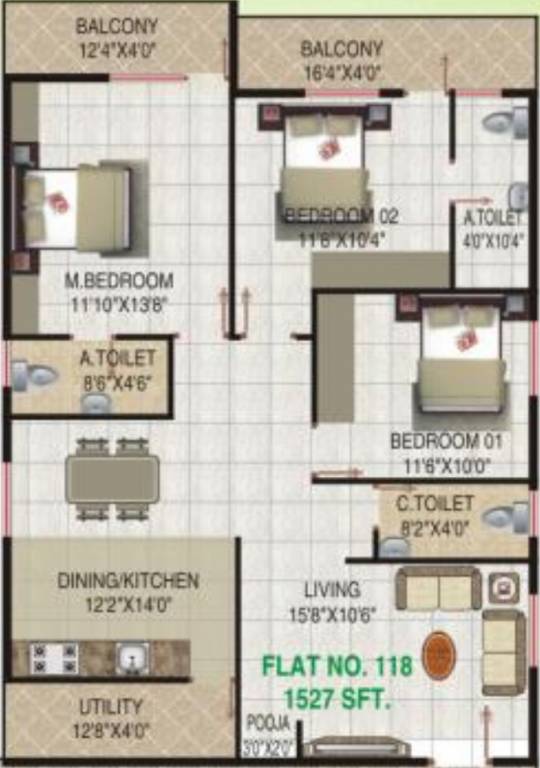 VR Meadows (3BHK+3T (1,527 sq ft) 1527 sq ft) VR Meadows (3BHK+3T (1,527 sq ft) 1527 sq ft)