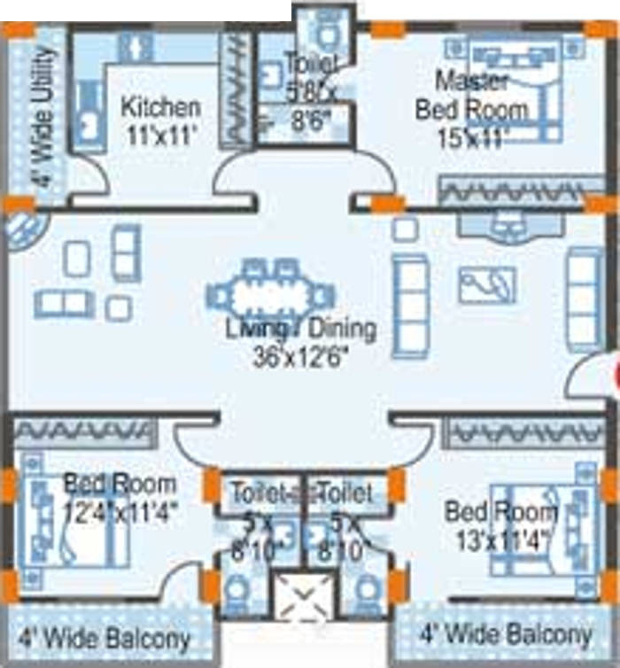 SMR Holdings Vinay Fountainhead (3BHK+3T (1,935 sq ft) 1935 sq ft) SMR Holdings Vinay Fountainhead (3BHK+3T (1,935 sq ft) 1935 sq ft)