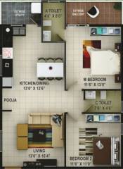 Sai Pardus (2BHK+2T (1,116 sq ft) + Pooja Room 1116 sq ft)