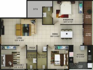 Sai Pardus (3BHK+3T (1,570 sq ft) + Pooja Room 1570 sq ft) Sai Pardus (3BHK+3T (1,570 sq ft) + Pooja Room 1570 sq ft)