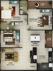 Sai Pardus (3BHK+2T (1,594 sq ft) + Pooja Room 1594 sq ft) Sai Pardus (3BHK+2T (1,594 sq ft) + Pooja Room 1594 sq ft)