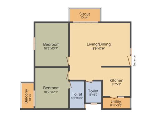 Pranathi Serene Nest (2BHK+2T (1,139 sq ft) 1139 sq ft)