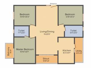 Pranathi Serene Nest (3BHK+2T (1,432 sq ft) 1432 sq ft)