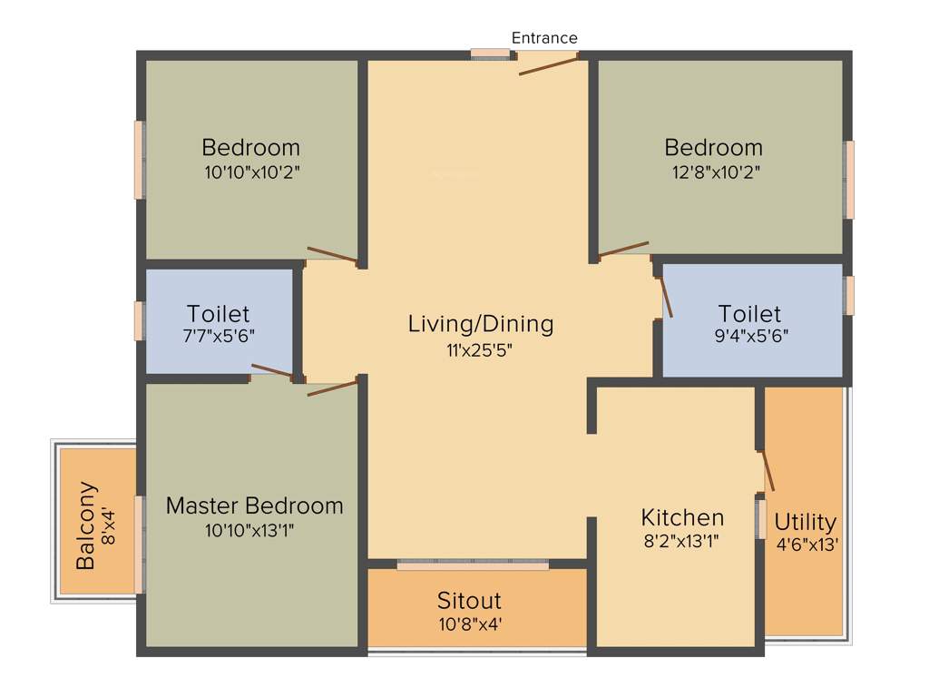 Pranathi Serene Nest (3BHK+2T (1,432 sq ft) 1432 sq ft)