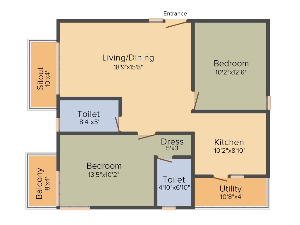 Pranathi Serene Nest (2BHK+2T (1,128 sq ft) 1128 sq ft)