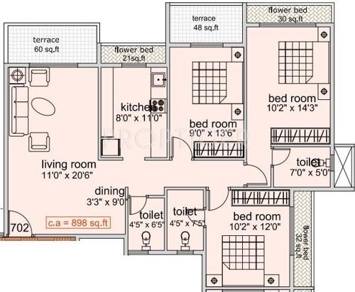 Victory Guru Purnima (3BHK+3T (1,560 sq ft) 1560 sq ft)