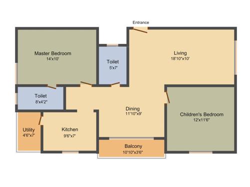 SDR Sri Gayathri Elite (2BHK+2T (1,125 sq ft) 1125 sq ft)