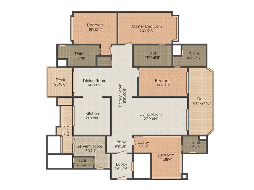 Elite Residences (4BHK+5T (3,836 sq ft) + Servant Room 3836 sq ft)