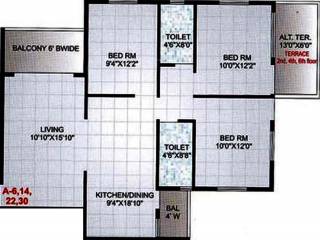 Aditya Pride Tower (3BHK+2T (1,345 sq ft) 1345 sq ft)