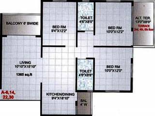 Aditya Pride Tower (3BHK+2T (1,365 sq ft) 1365 sq ft)