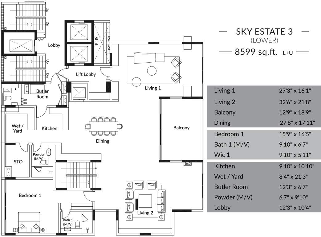  azure the oceanique Floor Plan Lower Level Duplex Plan