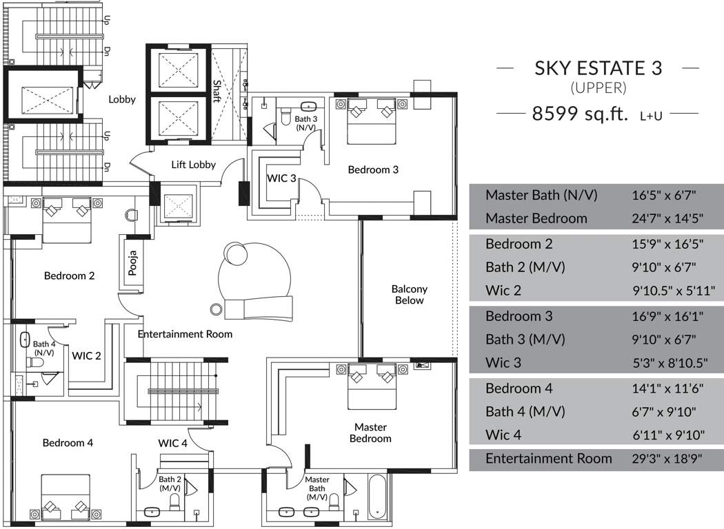  azure the oceanique Floor Plan Upper Level Duplex Plan