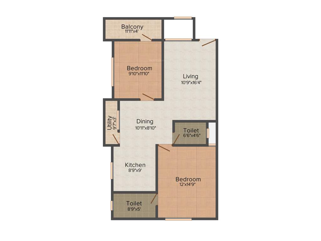 Golden Opera White House (2BHK+2T (1,086 sq ft) 1086 sq ft)