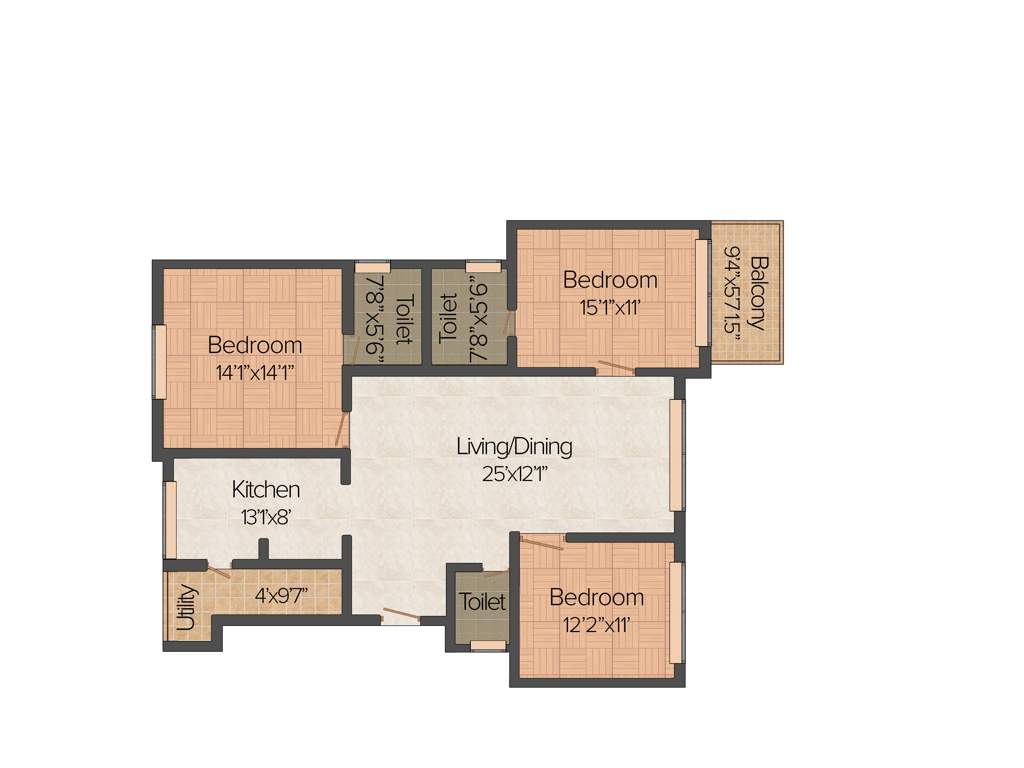 Citilights Blessings (3BHK+3T (1,610 sq ft) 1610 sq ft)