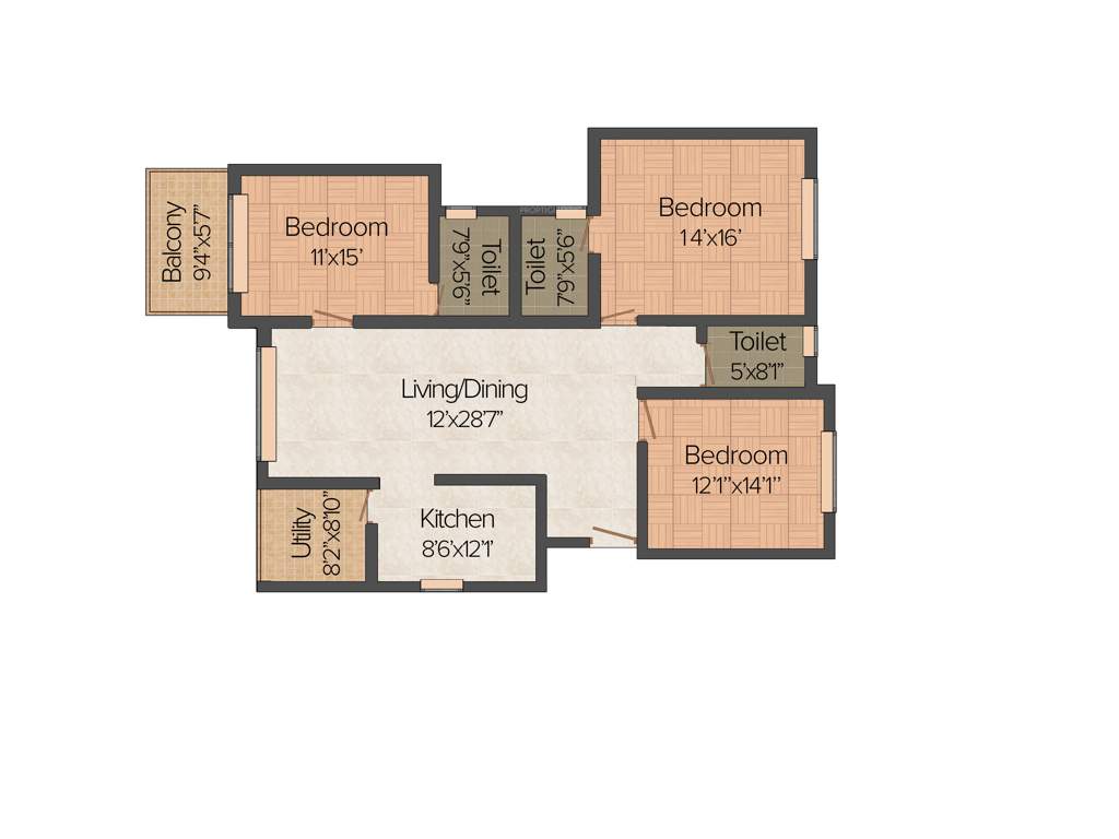 Citilights Blessings (3BHK+3T (1,765 sq ft) 1765 sq ft)