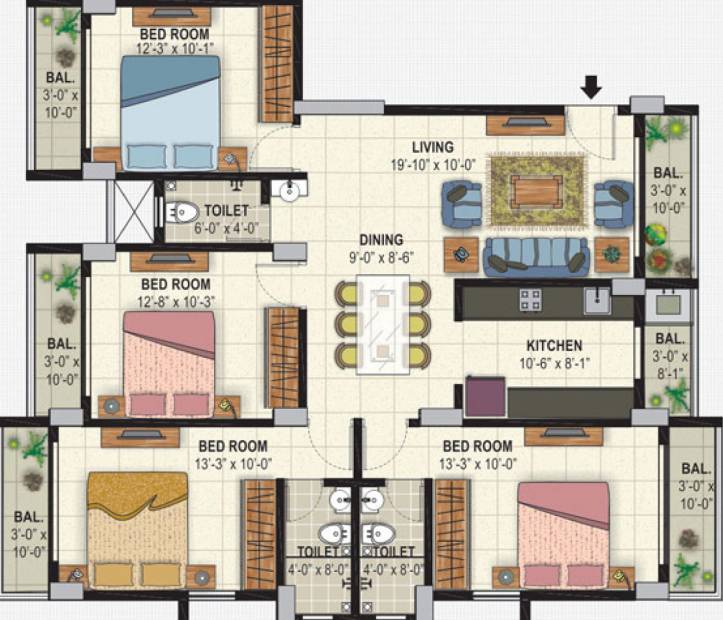 Shakti Property Shakti Shine Floor Plan (4BHK+4T)