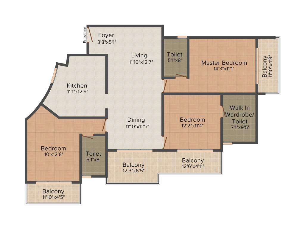 Griha Udyaan 1 (3BHK+3T (1,741 sq ft) 1741 sq ft)