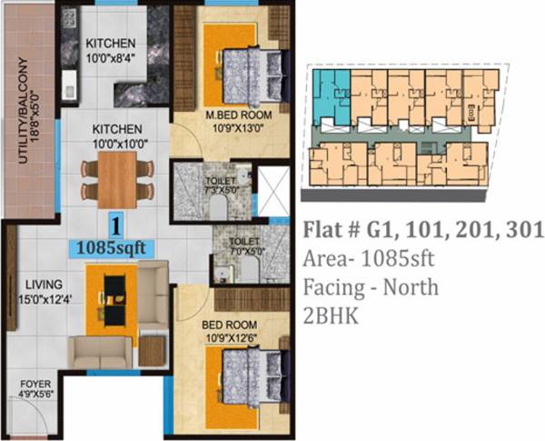 Brightwave Sai Balaji Elegance (2BHK+2T (1,085 sq ft) 1085 sq ft)